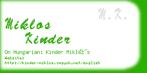 miklos kinder business card